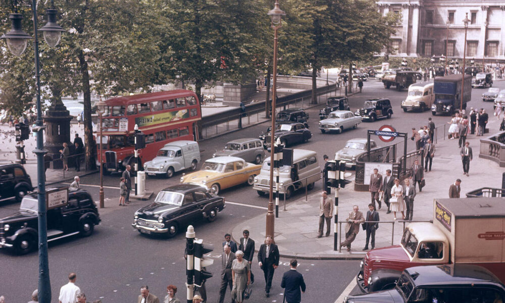 Londres 1950 Caos Organizado Transito Urbano Fevereiro