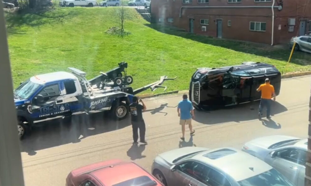 Motorista De Hyundai Palisade Tenta Fuga De Reboque E Carro